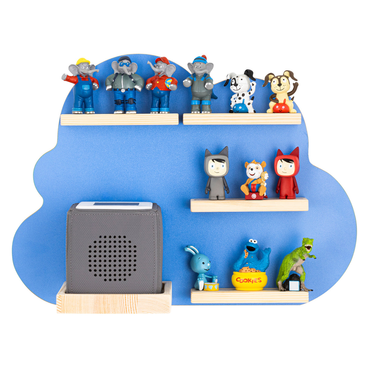Radio play figure shelf Children's shelf Wall shelf Shelves Magnet Blue Cloud shelf 48x35cm