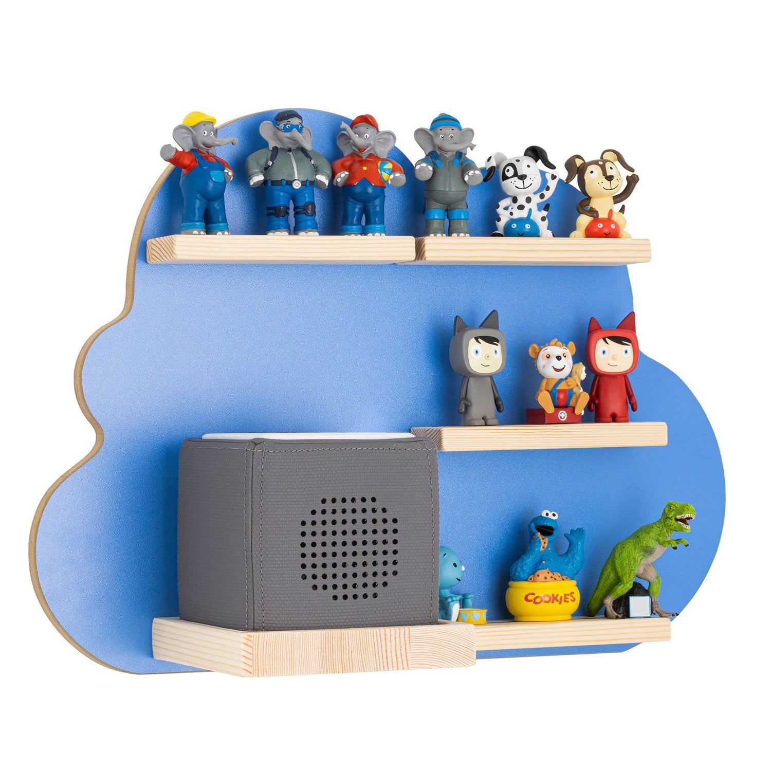 Radio play figure shelf Children's shelf Wall shelf Shelves Magnet Blue Cloud shelf 48x35cm