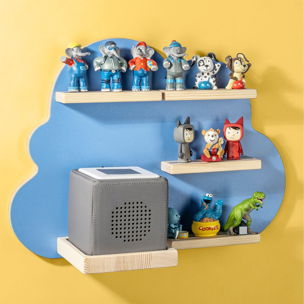 Radio play figure shelf Children's shelf Wall shelf Shelves Magnet Blue Cloud shelf 48x35cm