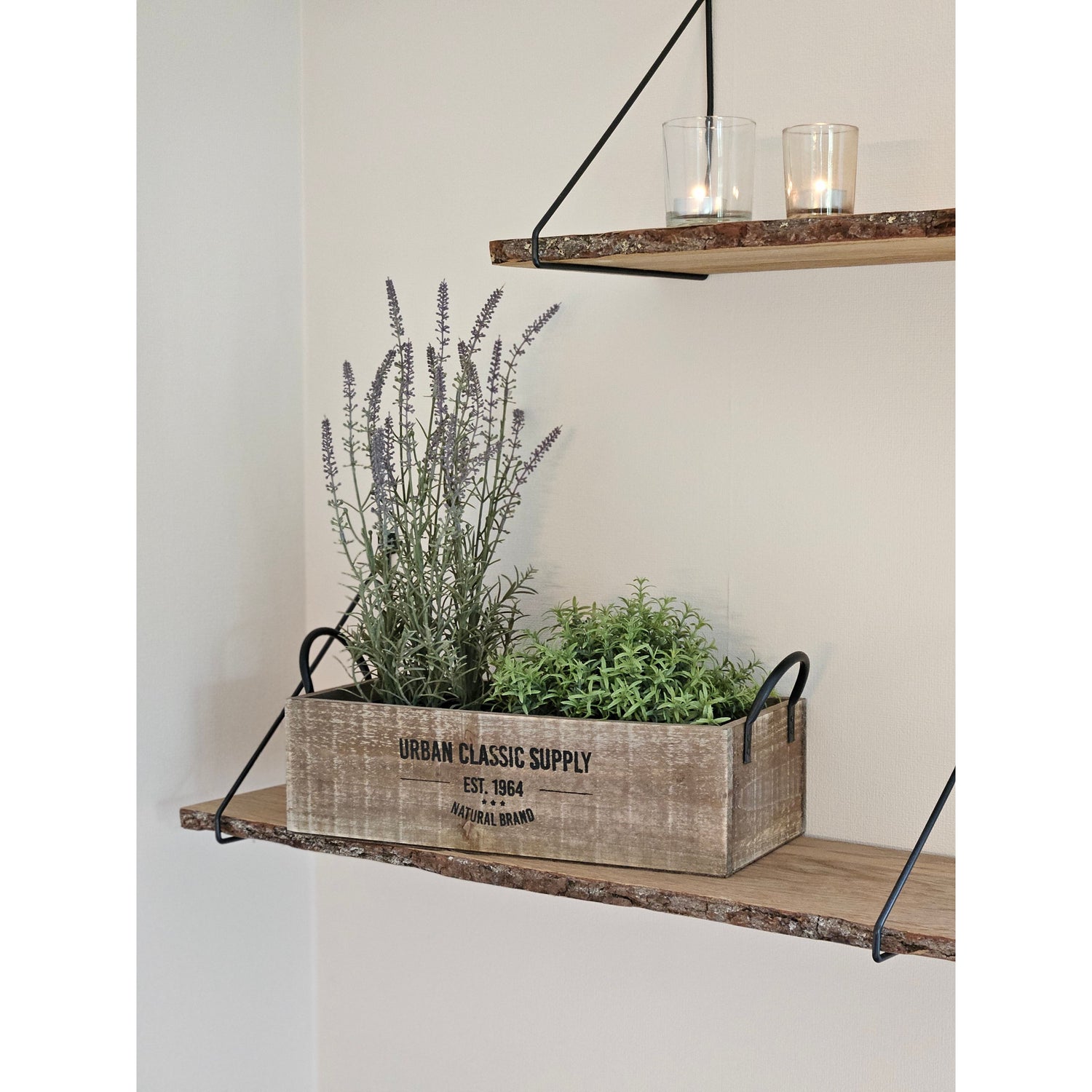 Wooden box brown decorative box shabby box fruit box wooden decoration country house with handles