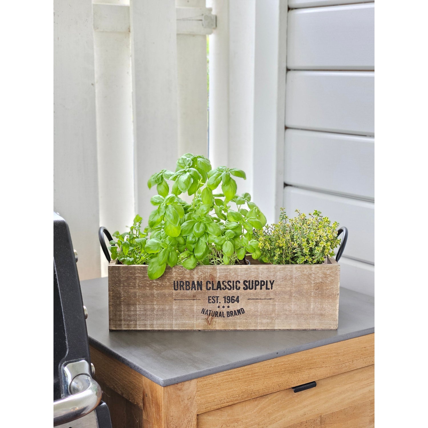 Wooden box brown decorative box shabby box fruit box wooden decoration country house with handles