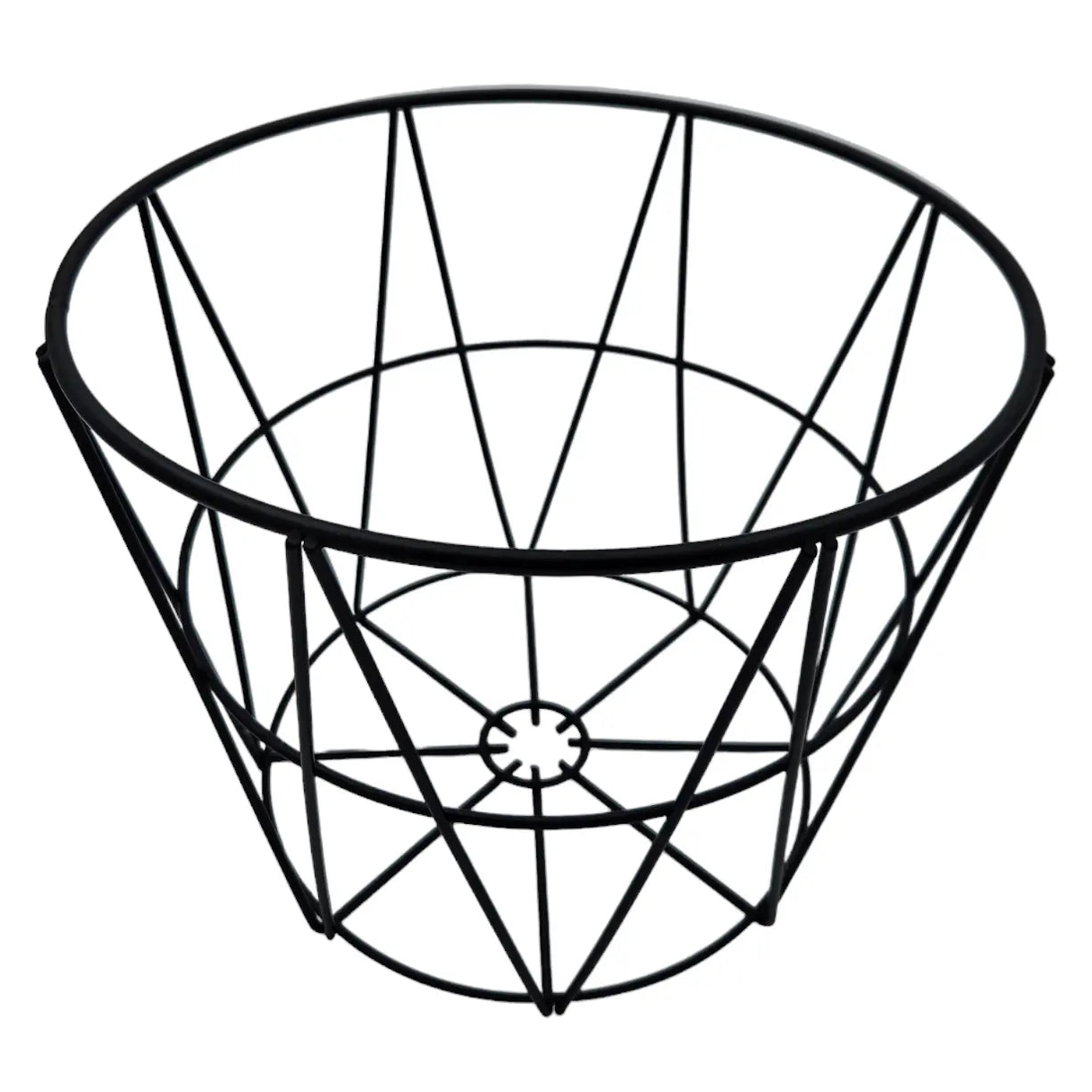 Basket round metal black storage basket decoration round metal basket 25x20 cm