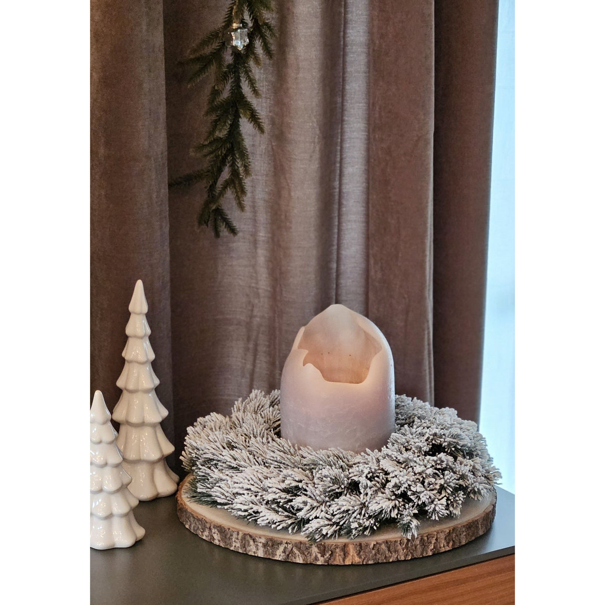 Advent wreath fir wreath Christmas wreath artificial decorative wreath green white Ø 40cm