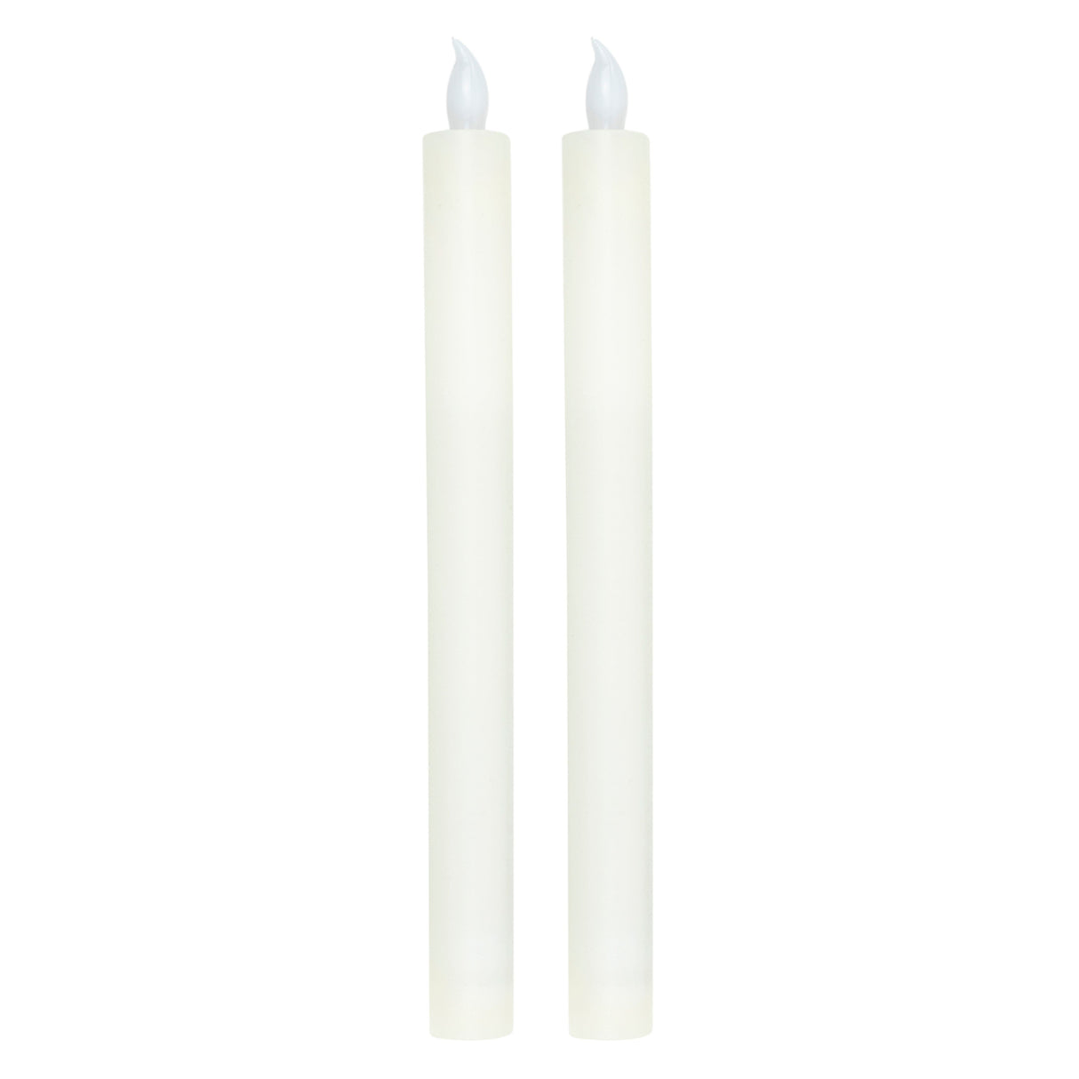 Candle LED set of 2 battery operated warm white flickering stick candles cream red wax