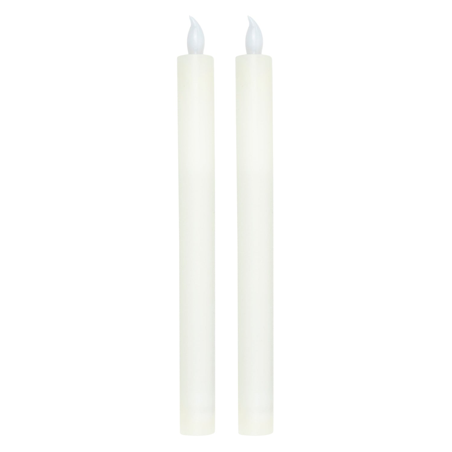 Candle LED set of 2 battery operated warm white flickering stick candles cream red wax