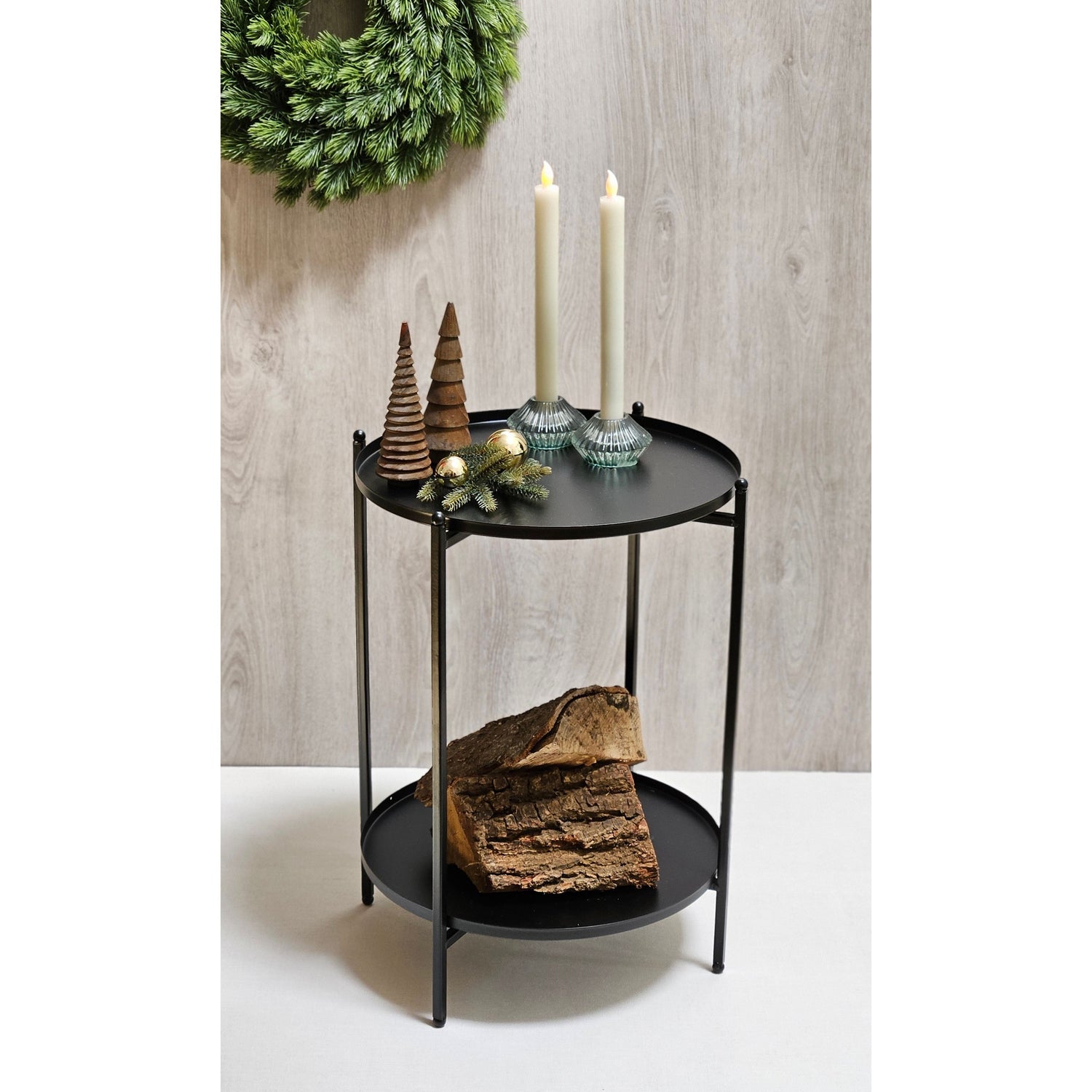 Candle LED set of 2 battery operated warm white flickering stick candles cream red wax