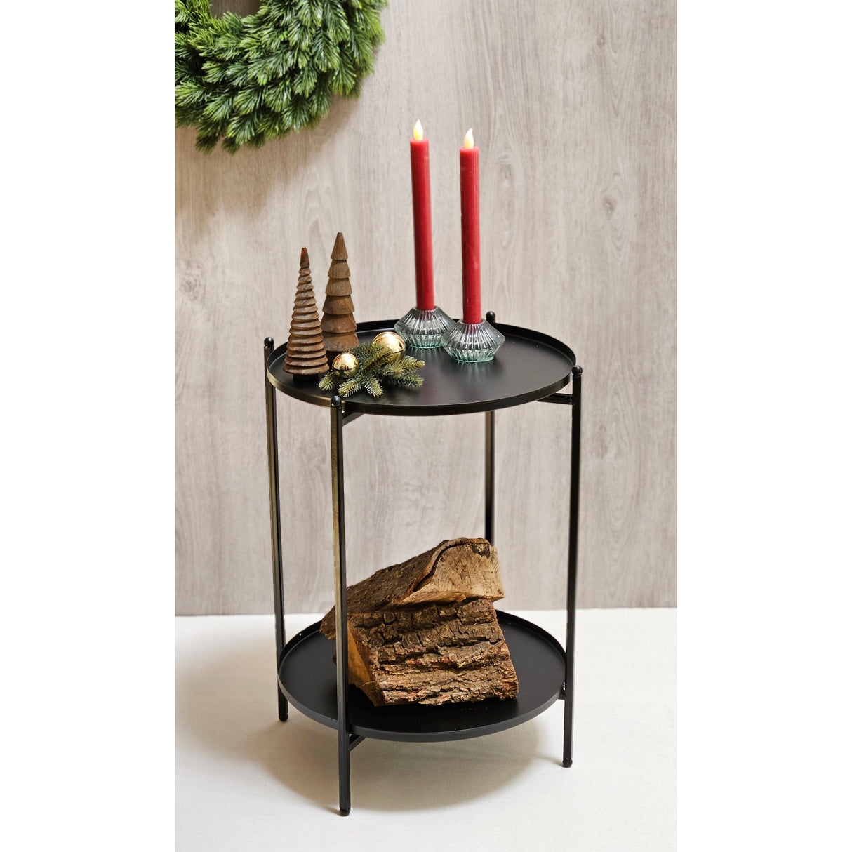 Candle LED set of 2 battery operated warm white flickering stick candles cream red wax