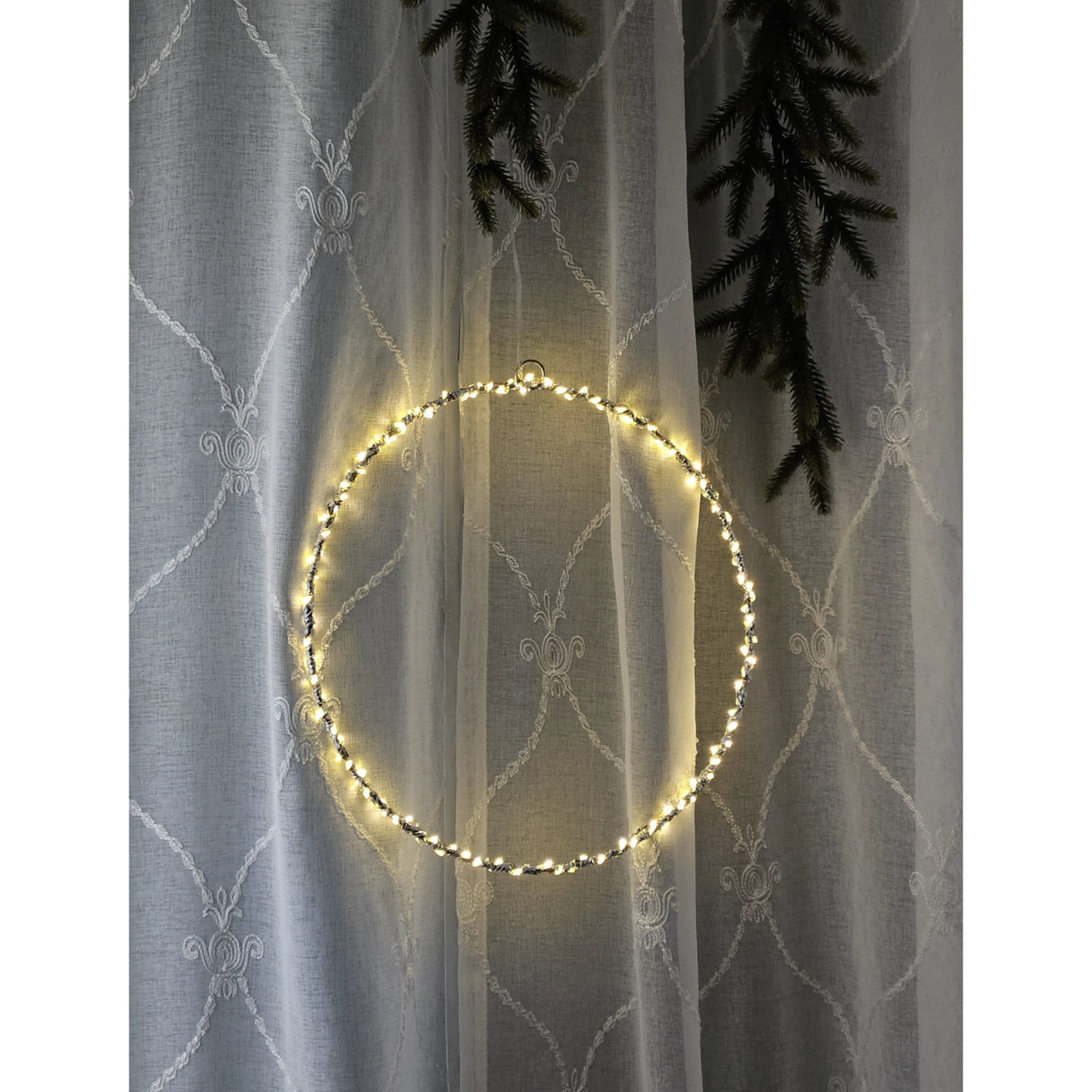 LED Beleuchtung Weihnachten Batterie Lichterkranz Kranz Timer 120 LED 30cm warmweiß