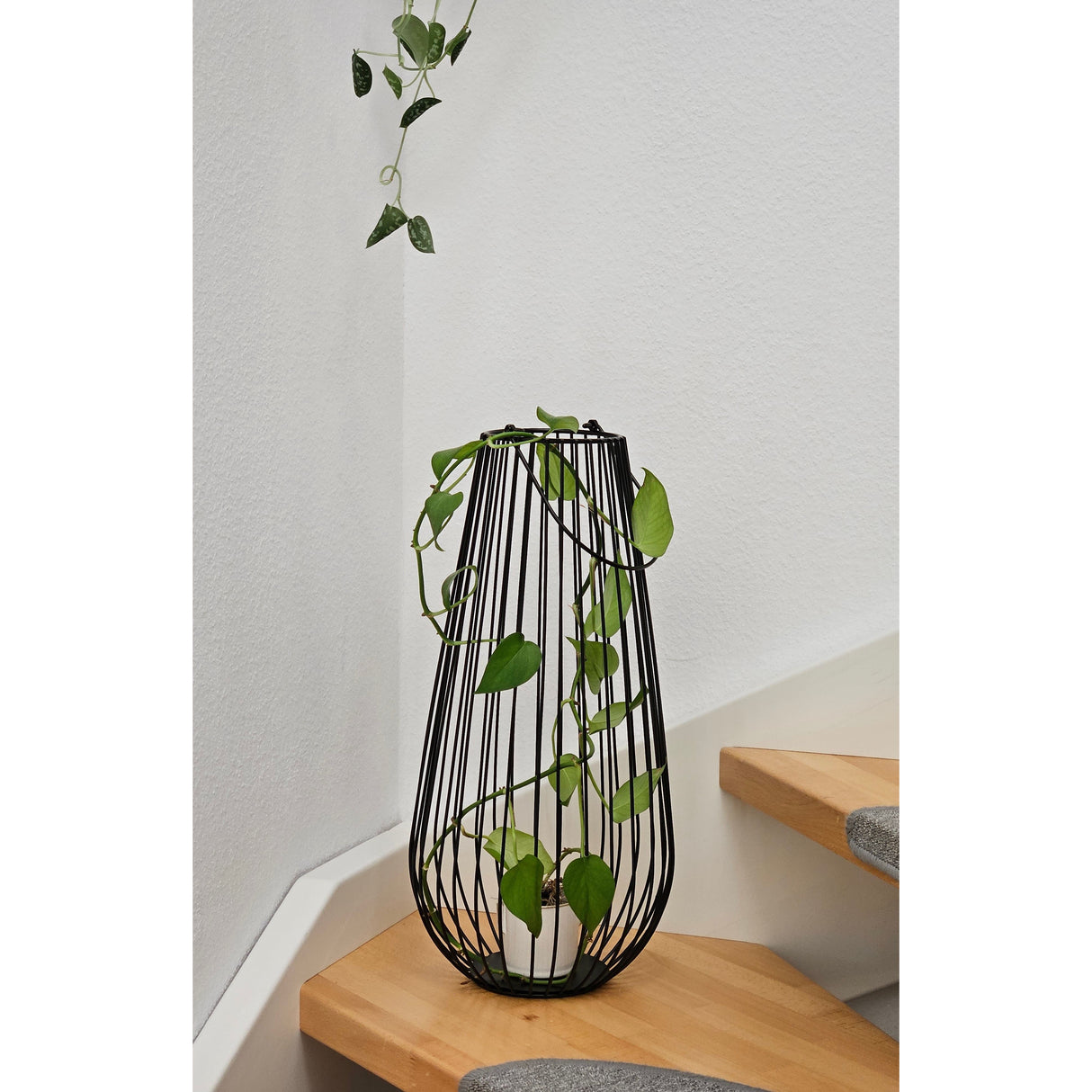 Lantern windlight metal lantern 25x50 cm windlight candle holder garden lamp black