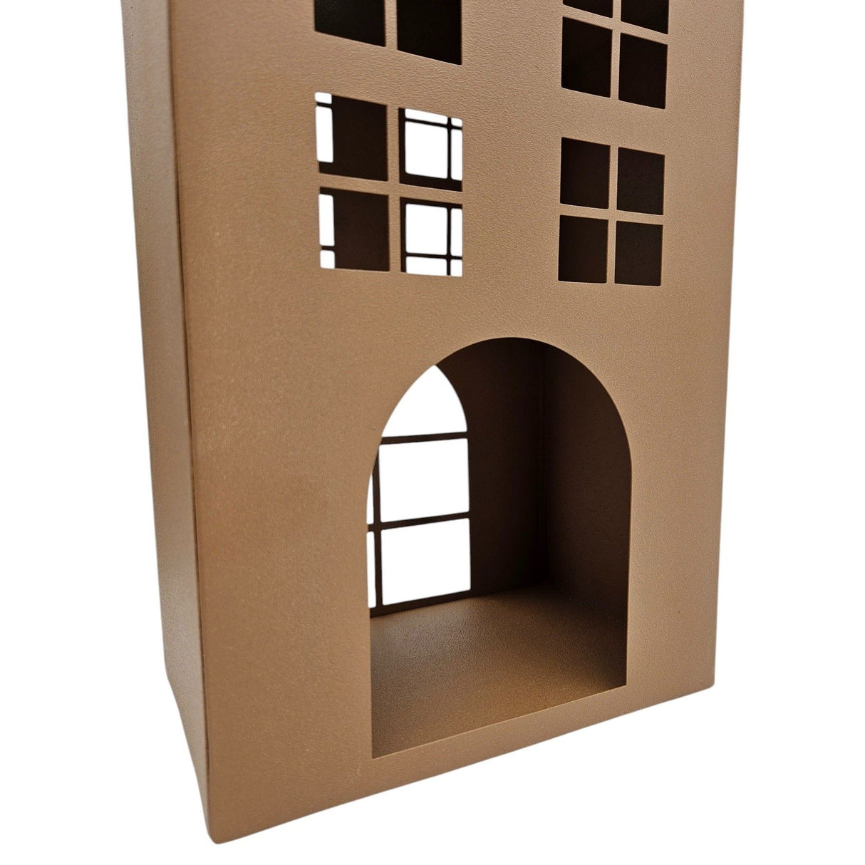 Laternenhaus Windlicht Kerzenhalter Rostoptik Haus Metall Deko Laterne 40 cm