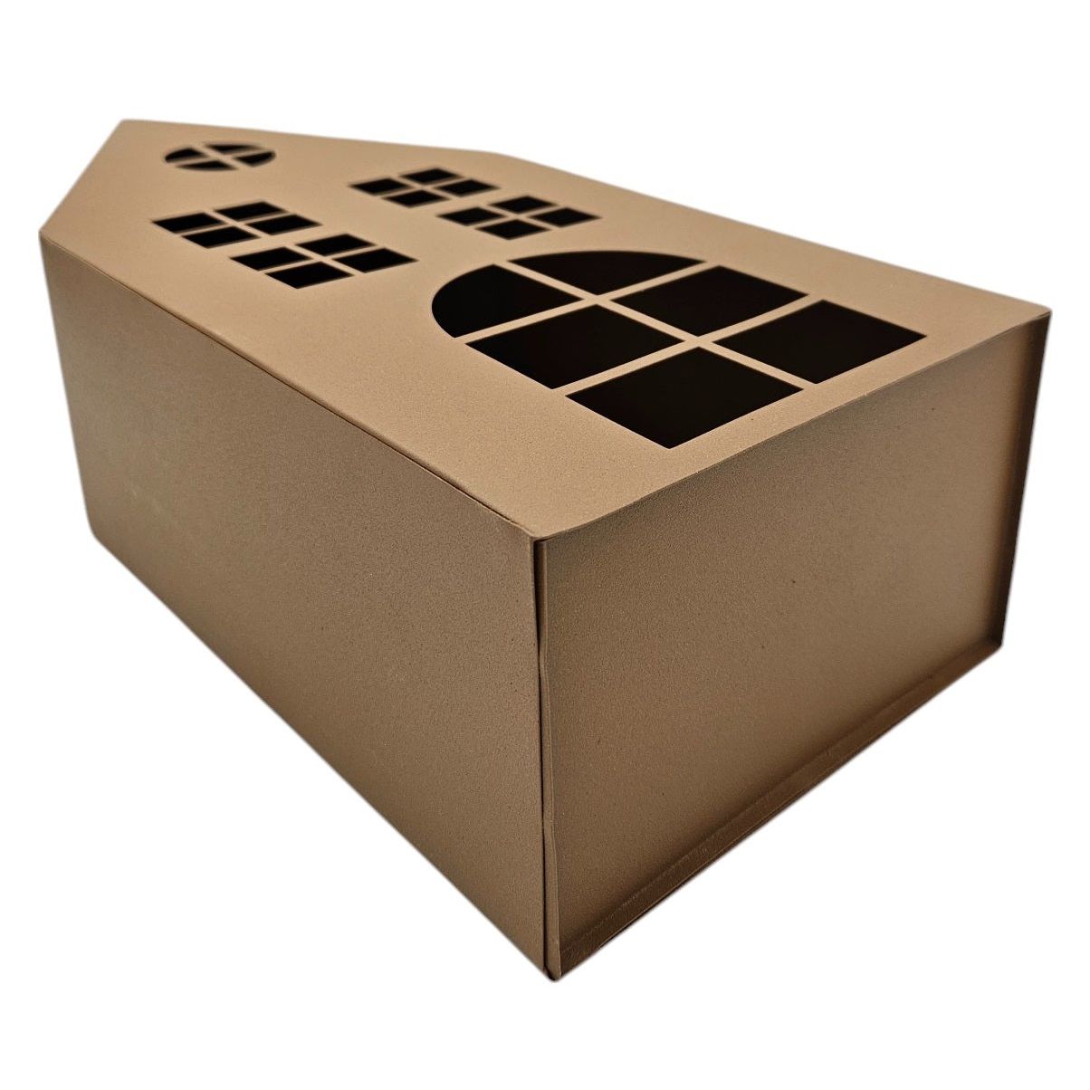 Laternenhaus Windlicht Kerzenhalter Rostoptik Haus Metall Deko Laterne 40 cm