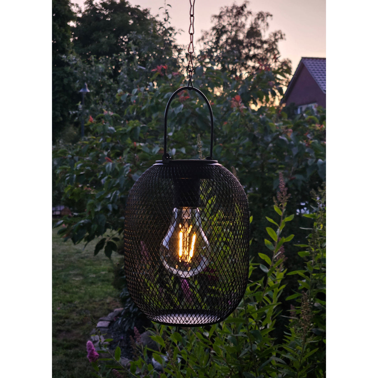 Solar light metal garden light garden lighting warm white black LED light