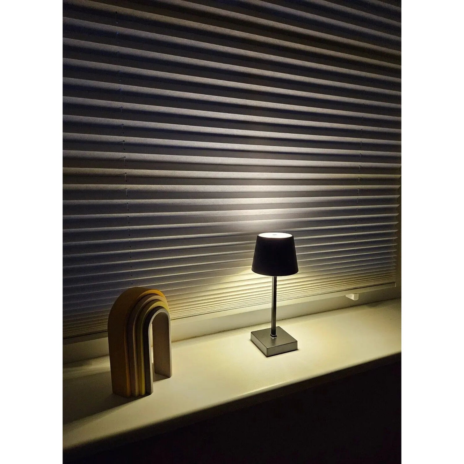 Tischleuchte Touch dimmbar LED Lampe schwarz kabellos Höhe 26 cm