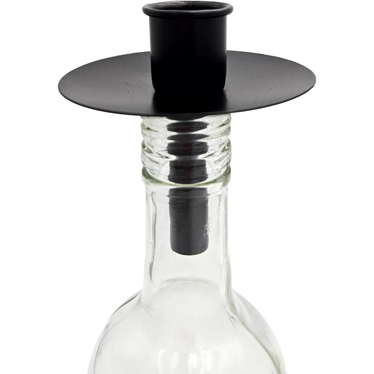 4 PIECES candle holders for bottles metal black candle bottle stick candle holder