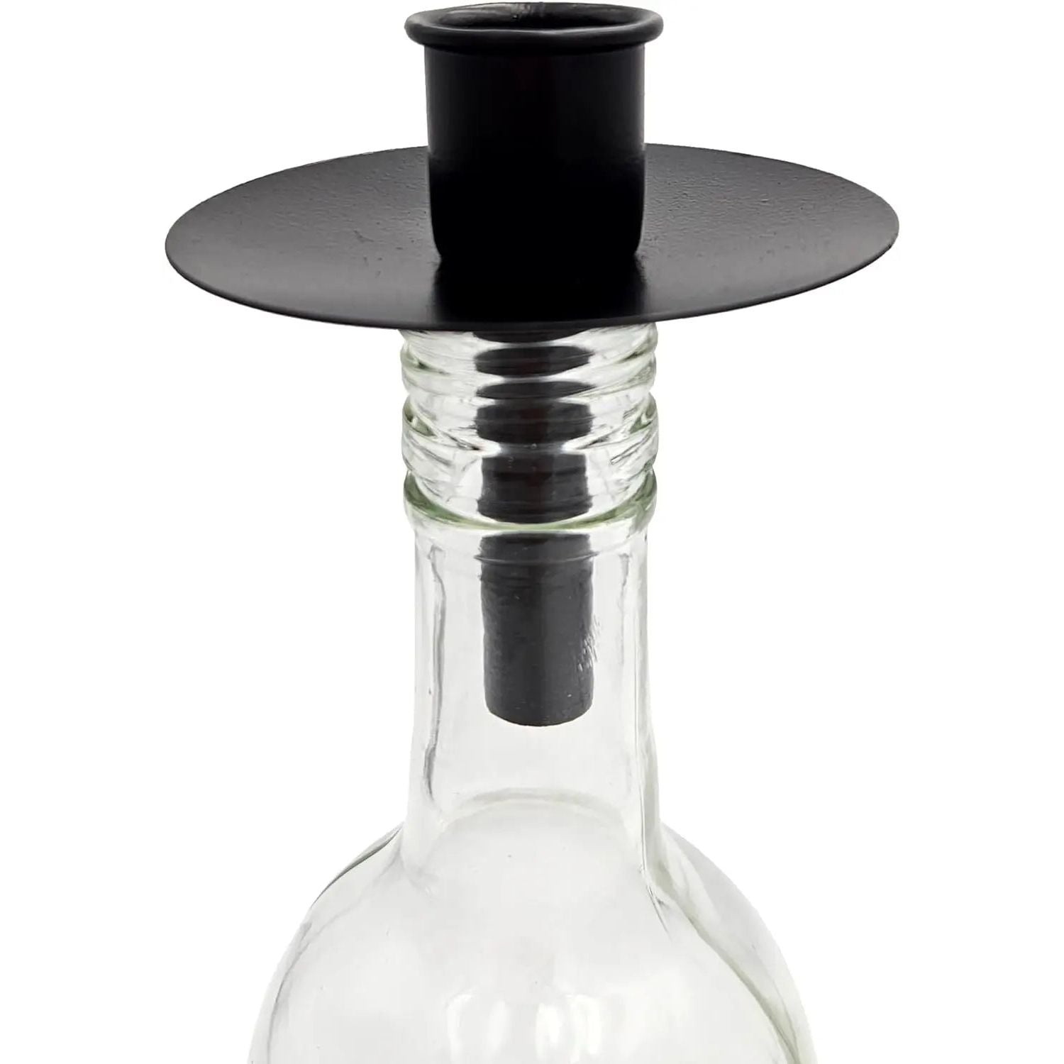 4 PIECES candle holders for bottles metal black candle bottle stick candle holder