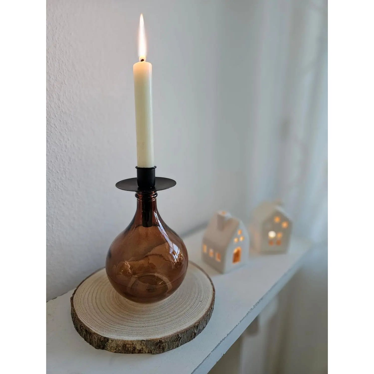 4 PIECES candle holders for bottles metal black candle bottle stick candle holder