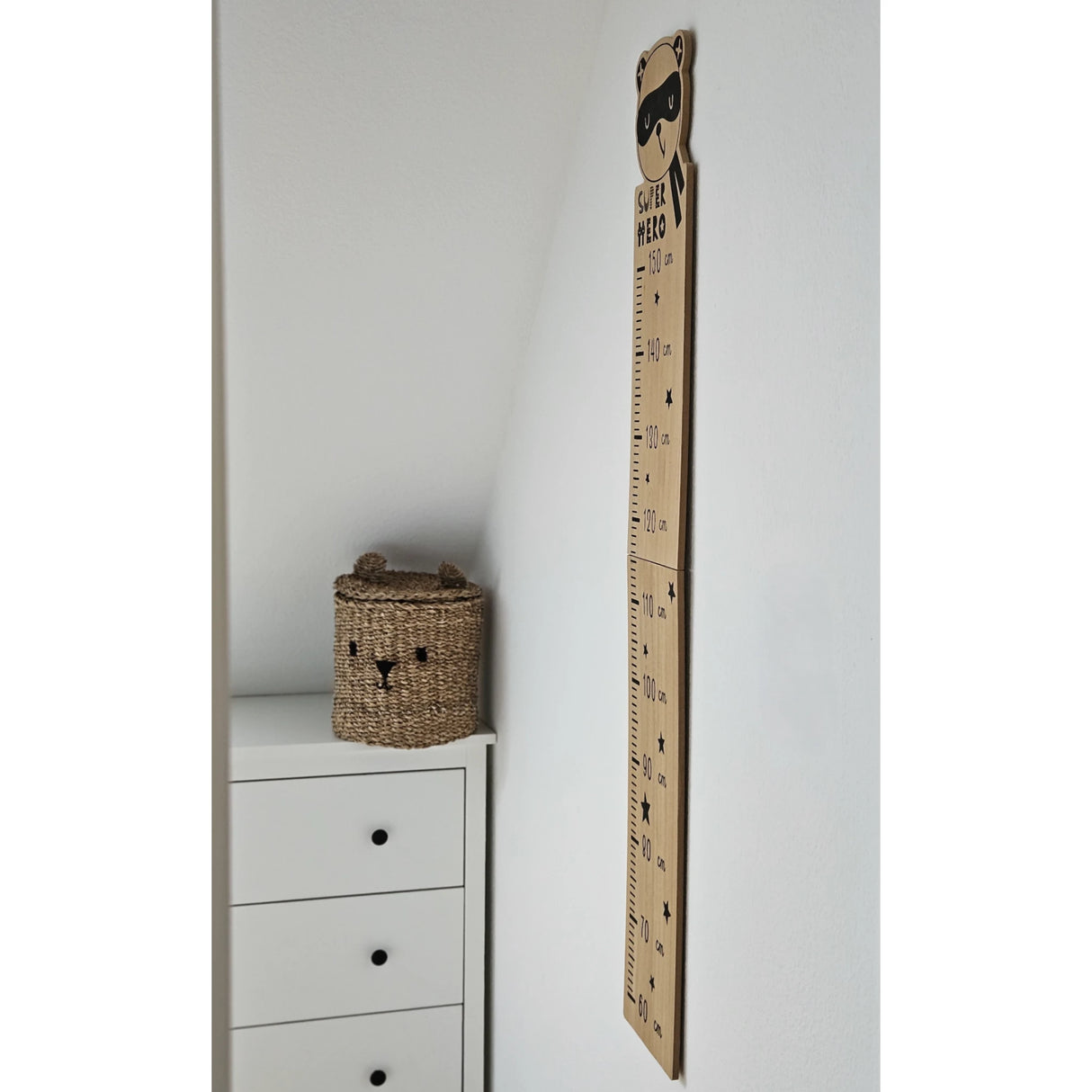 Messlatte Kinder Holz 60-150 cm Größenmesser Jungen und Mädchen Pandabär Tiger Zebra