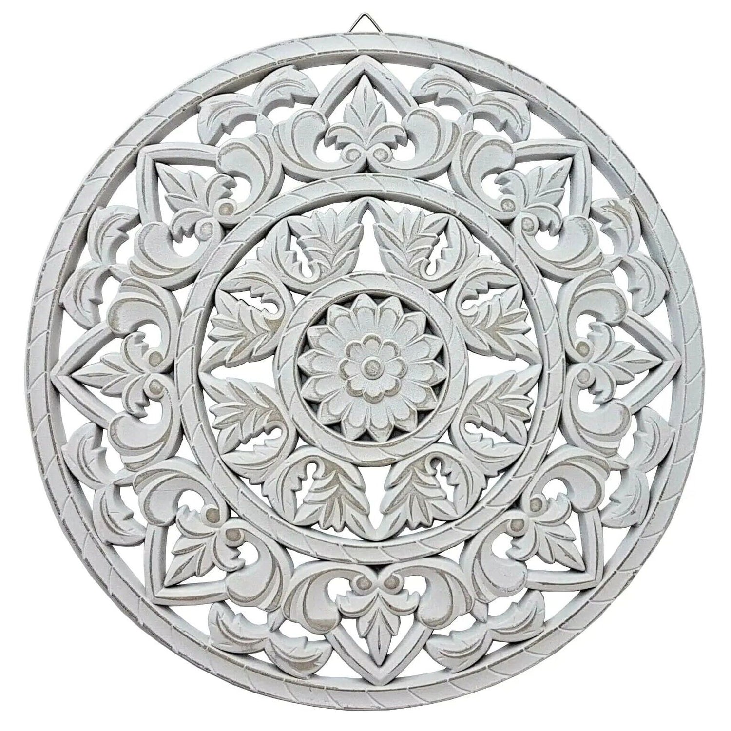 Ornament wooden picture wall ornament wood shabby white country house decoration mandala decoration