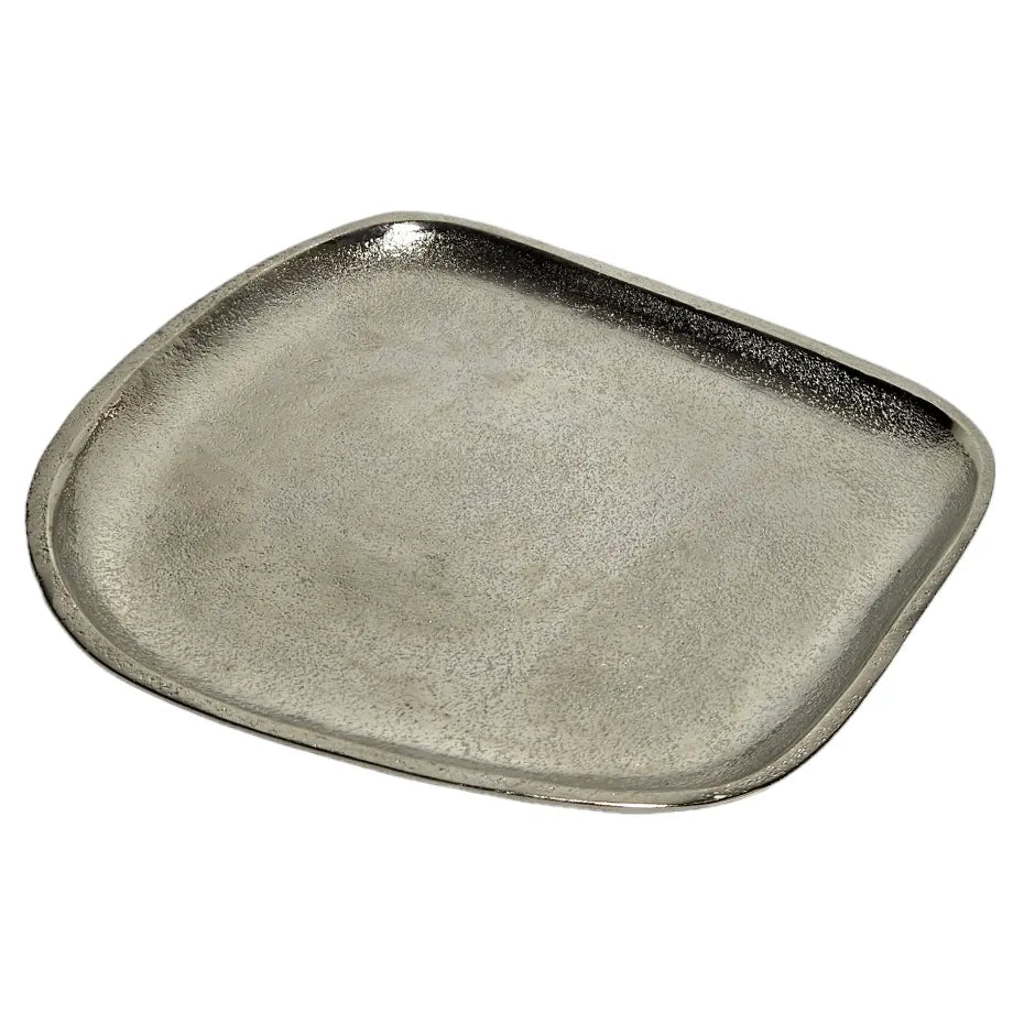 Decorative plate metal silver decorative bowl metal plate decorative bowl plate 20 x 18 cm