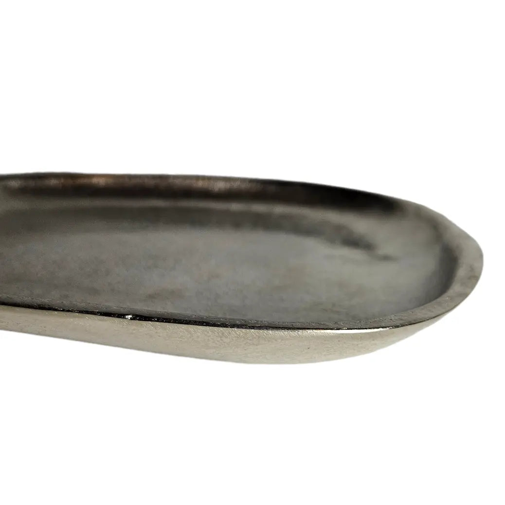 Decorative plate metal silver decorative bowl metal plate decorative bowl plate 20 x 18 cm