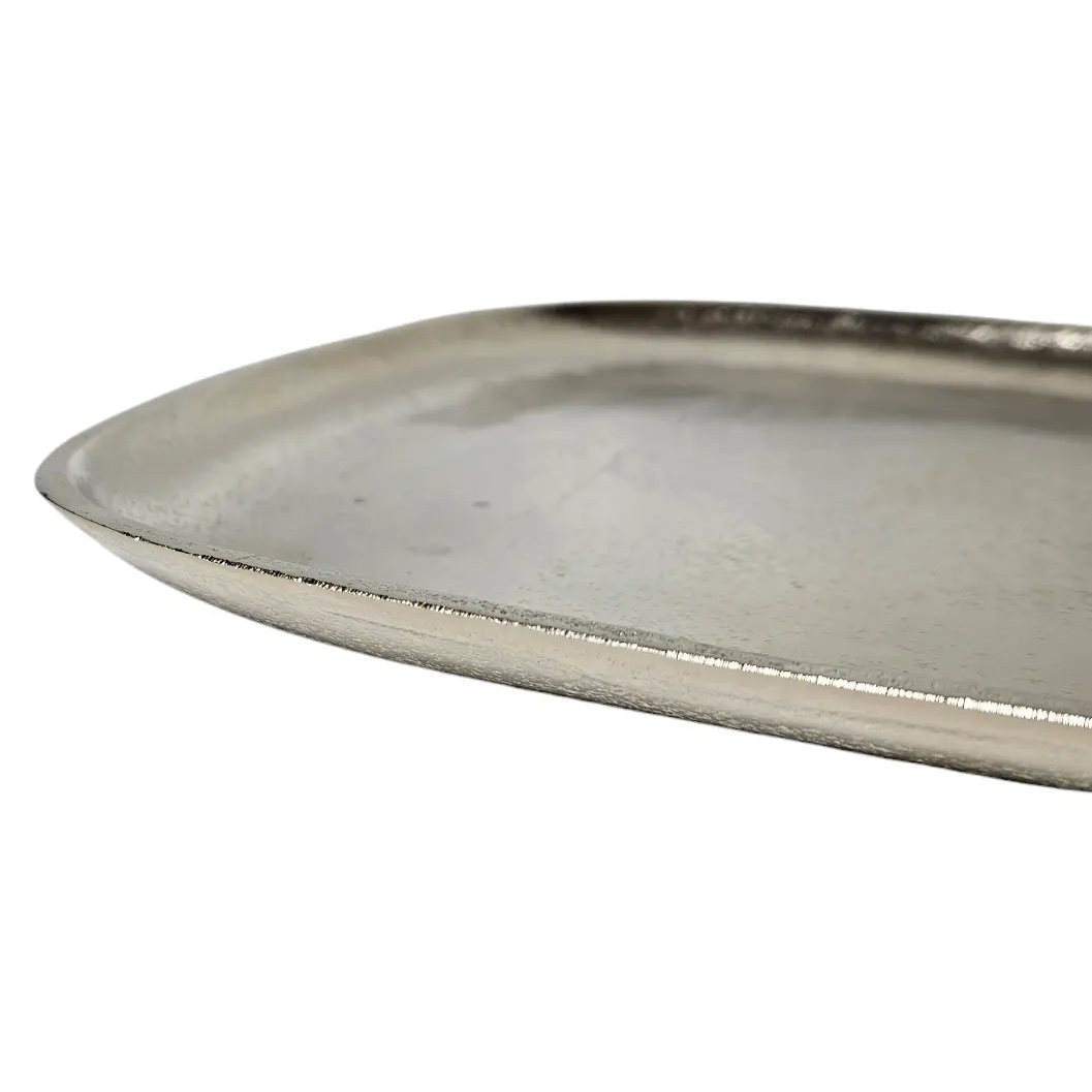 Decorative plate metal silver decorative bowl metal plate decorative bowl plate 25 x 22 cm