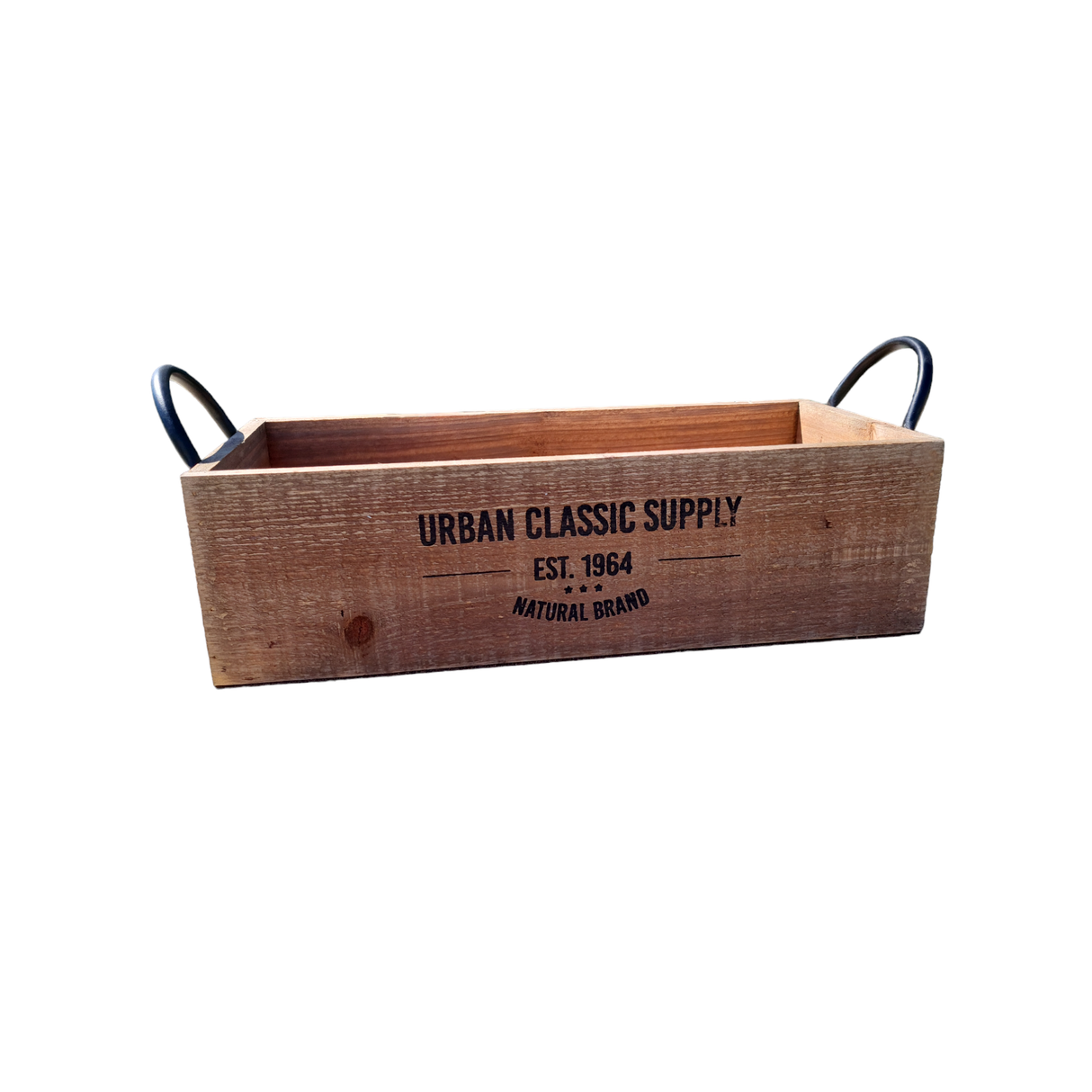 Wooden box brown decorative box shabby box fruit box wooden decoration country house with handles