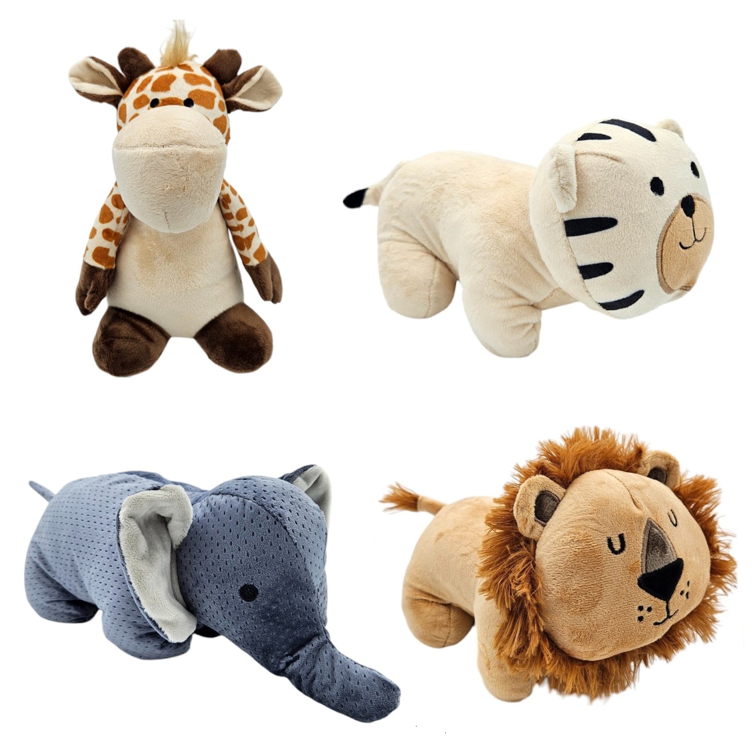 Door stop giraffe lion elephant tiger animals door buffer cream brown grey floor