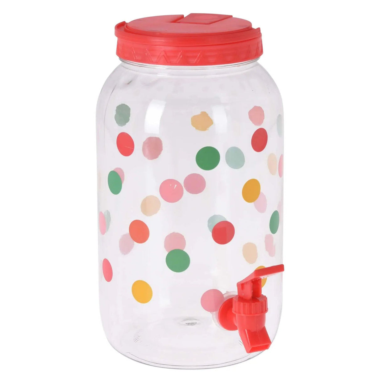 Juice dispenser drinks dispenser with tap 3.75 liters plastic water dispenser colorful dots RED