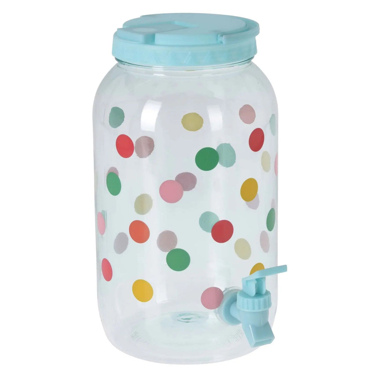 Juice dispenser drinks dispenser with tap 3.75 liters plastic water dispenser colorful dots TURQUOISE