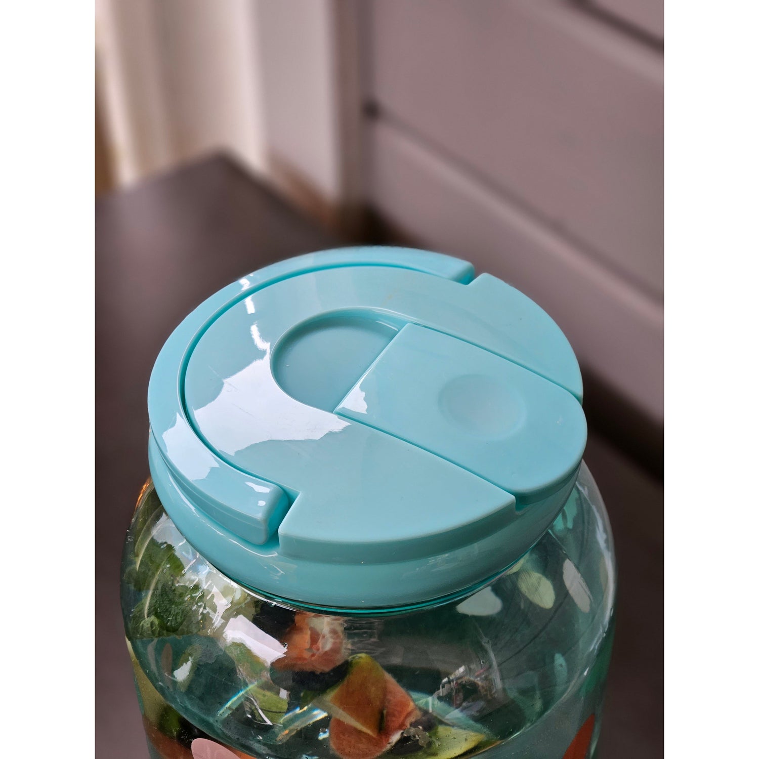 Juice dispenser drinks dispenser with tap 3.75 liters plastic water dispenser colorful dots TURQUOISE