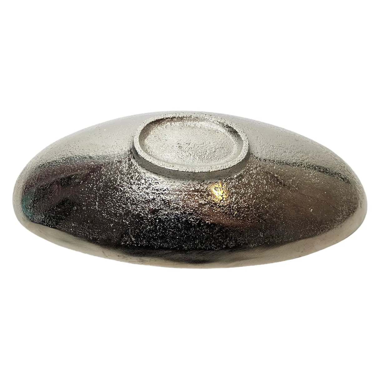 Decorative bowl metal silver bowl metal bowl oval decoration table decoration length 34 cm