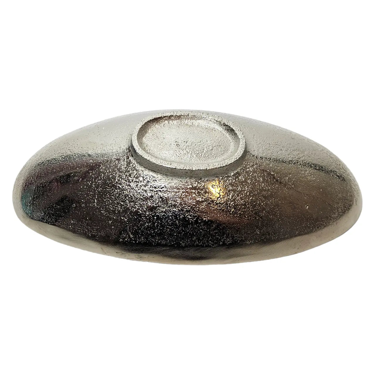 Decorative bowl metal silver bowl metal bowl oval decoration table decoration length 34 cm