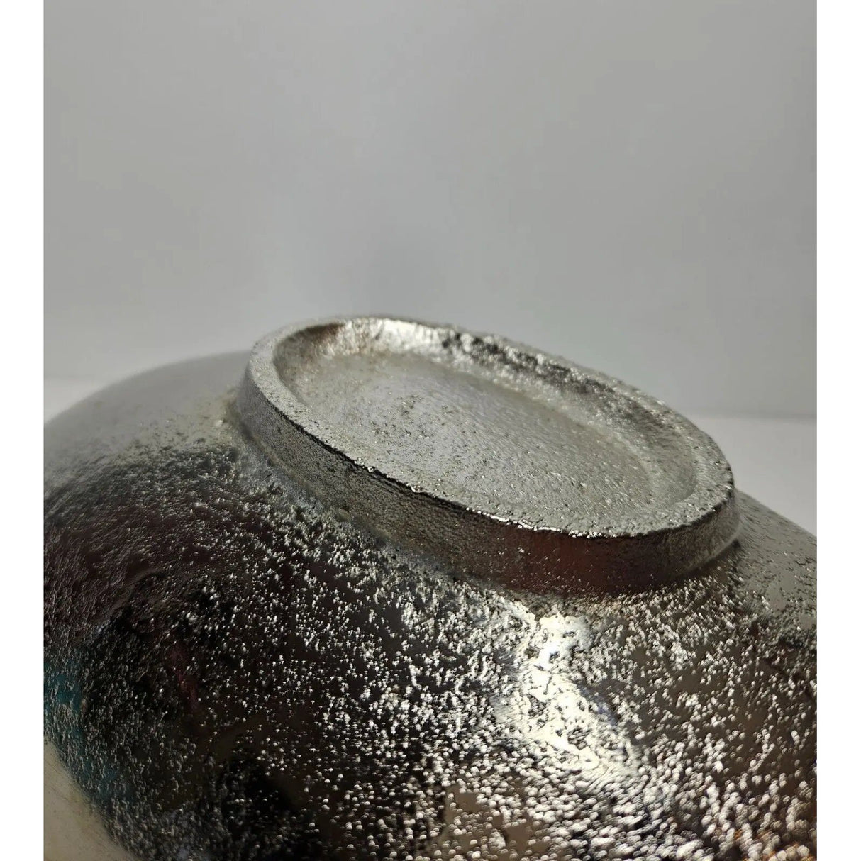 Decorative bowl metal silver bowl metal bowl oval decoration table decoration length 34 cm