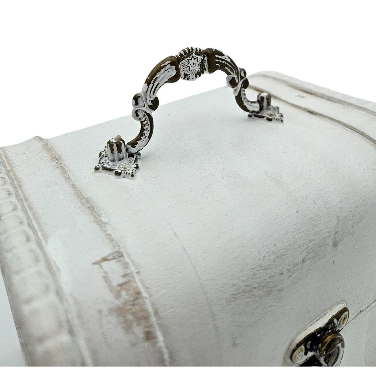 Treasure chest wooden box with lid box white brown small treasure chest set of 3