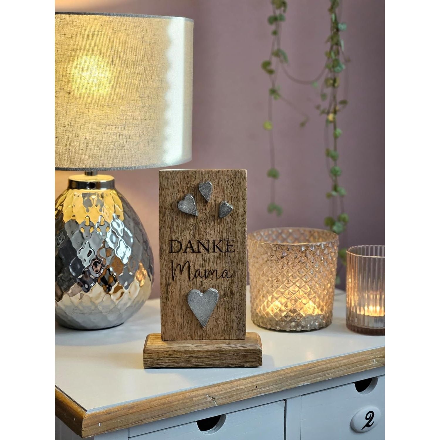 Wooden sign MAMA wooden plaque gift Mother's Day mother sign mango wood height 20 cm