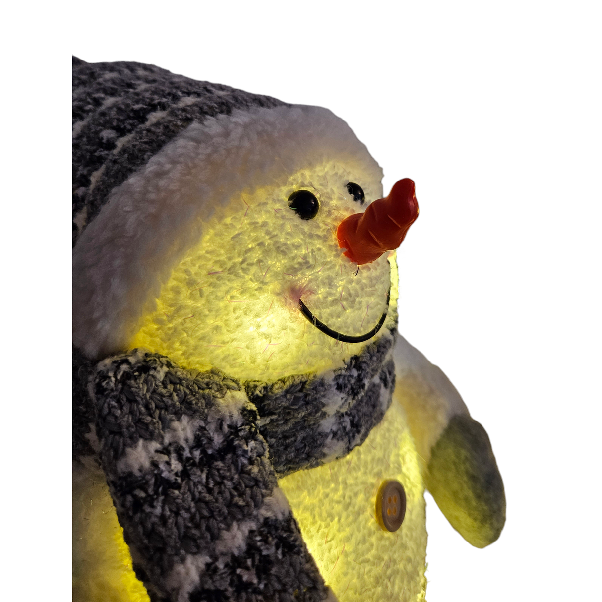 2x snowman with LED colorful scarf & hat height 20 cm lighting warm white