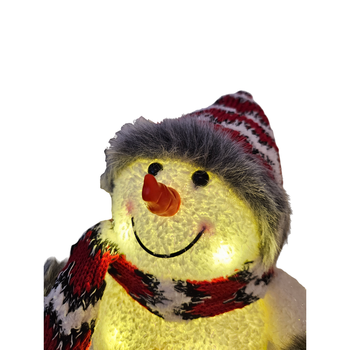 2x snowman with LED colorful scarf & hat height 20 cm lighting warm white