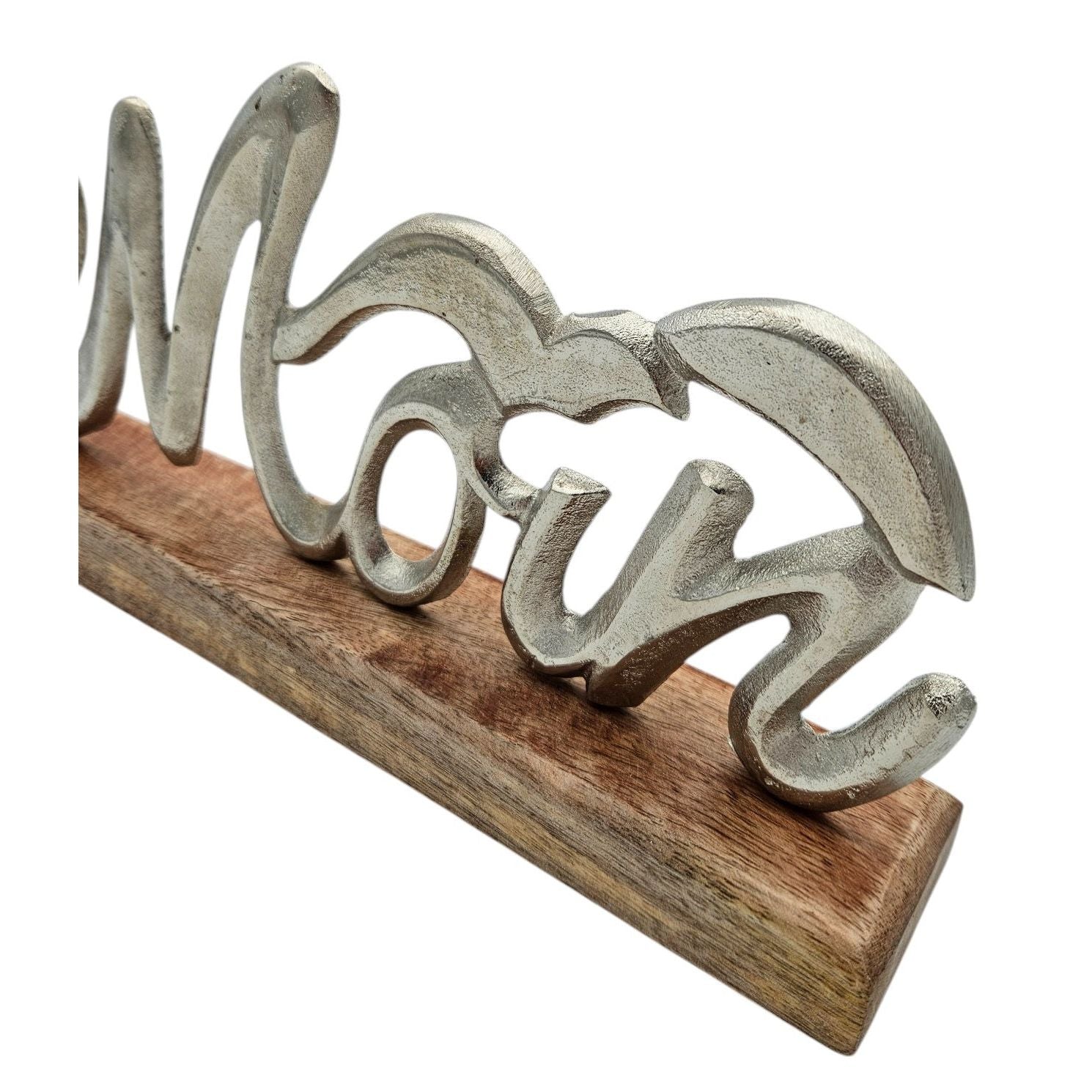 Moin Seagull lettering decorative lettering mango wood sign aluminum wood silver 33 cm