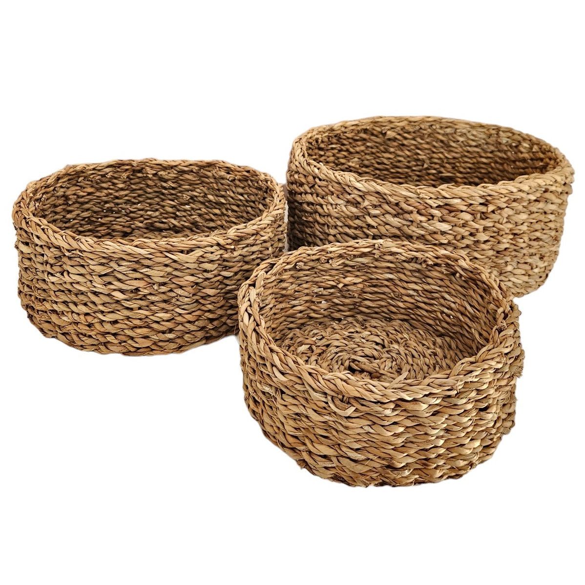3 baskets round basket seagrass storage basket decorative basket natural brown round basket