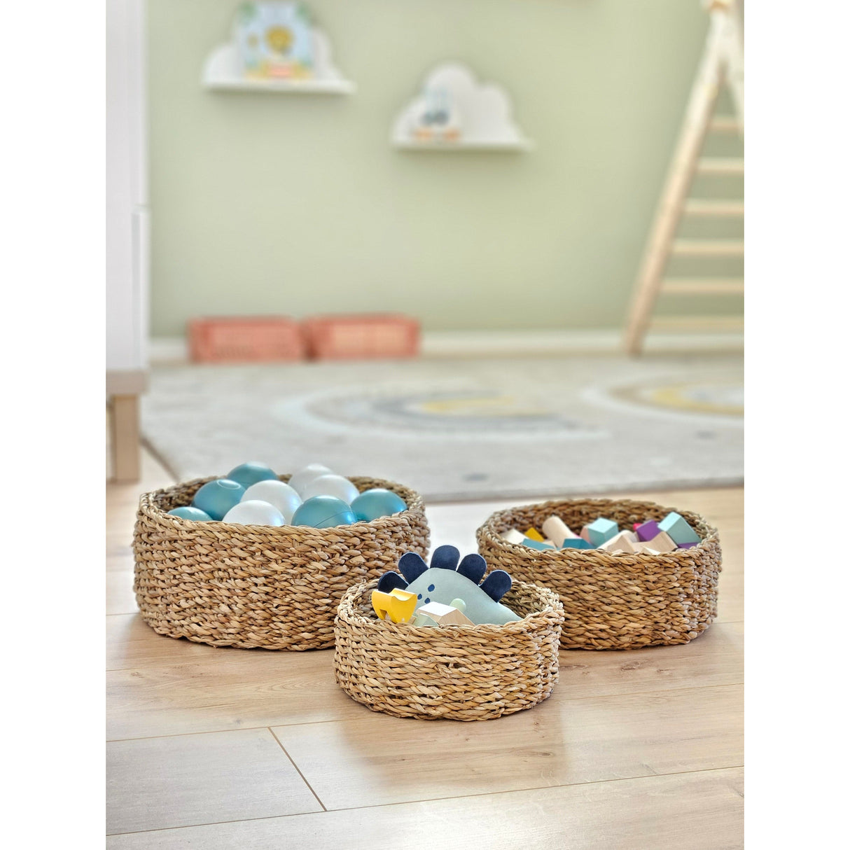3 baskets round basket seagrass storage basket decorative basket natural brown round basket