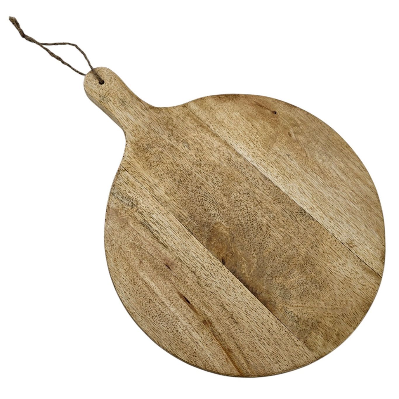 Serving tray round with handle mango wood 30 cm decorative tray cutting board