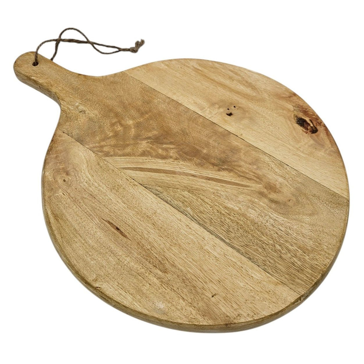 Serving tray round with handle mango wood 30 cm decorative tray cutting board