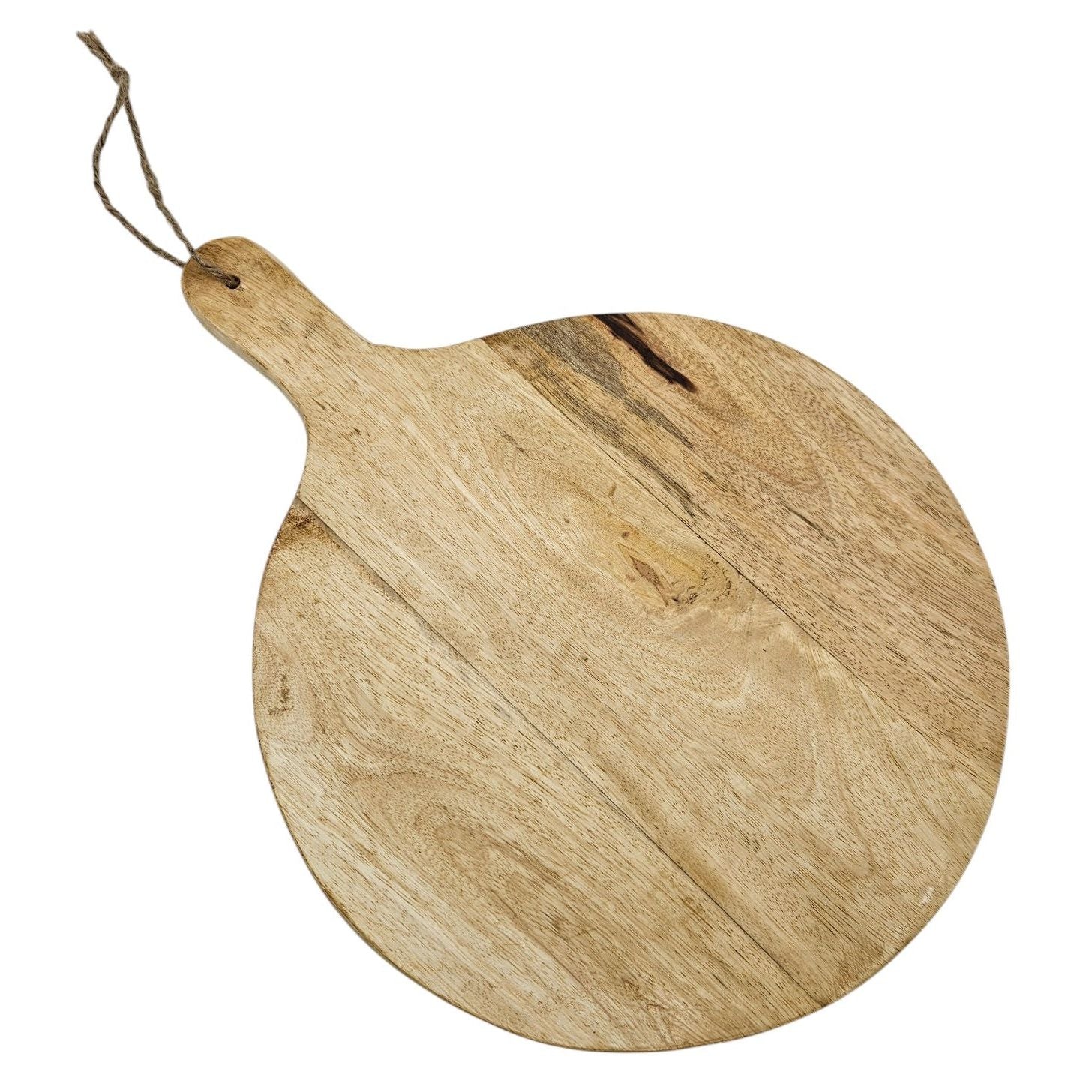 Serving tray round with handle mango wood 30 cm decorative tray cutting board