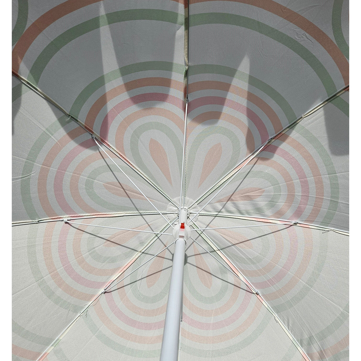 Parasol beach umbrella UV 30+ balcony umbrella green blue circles stripes