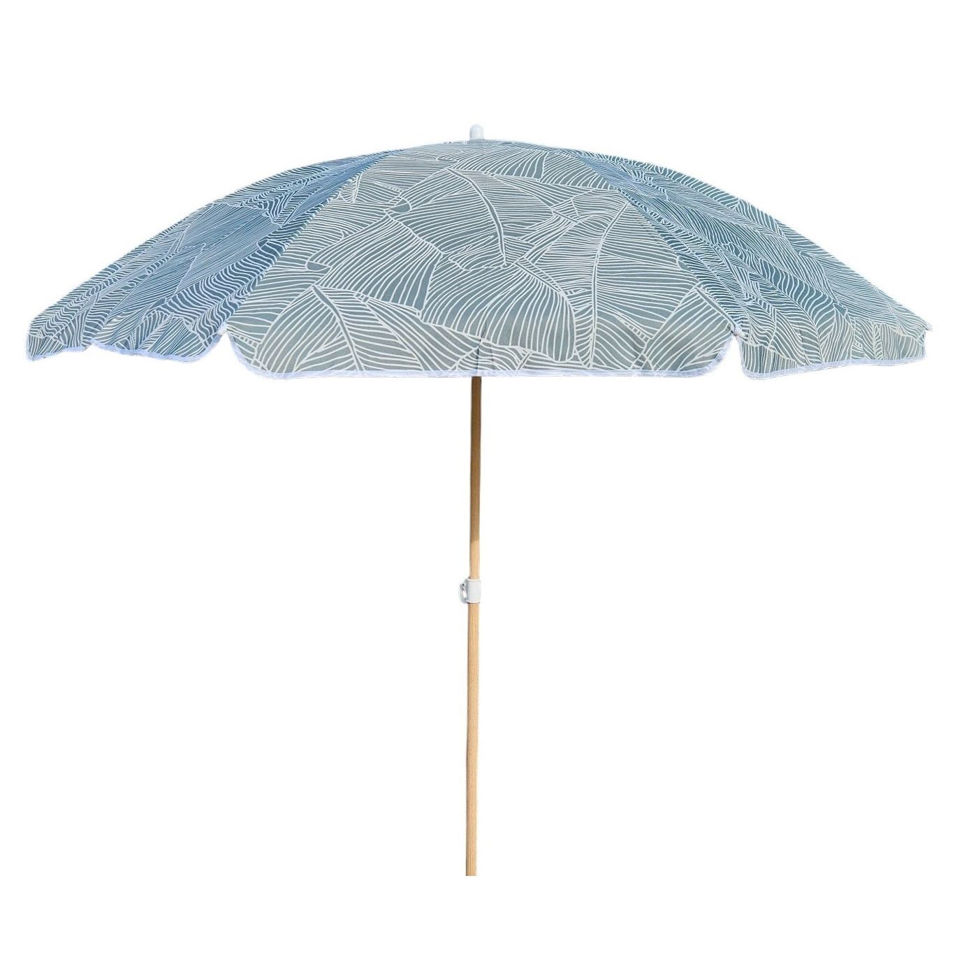 Parasol beach umbrella balcony umbrella green cream brown 160 cm UV protection 30+