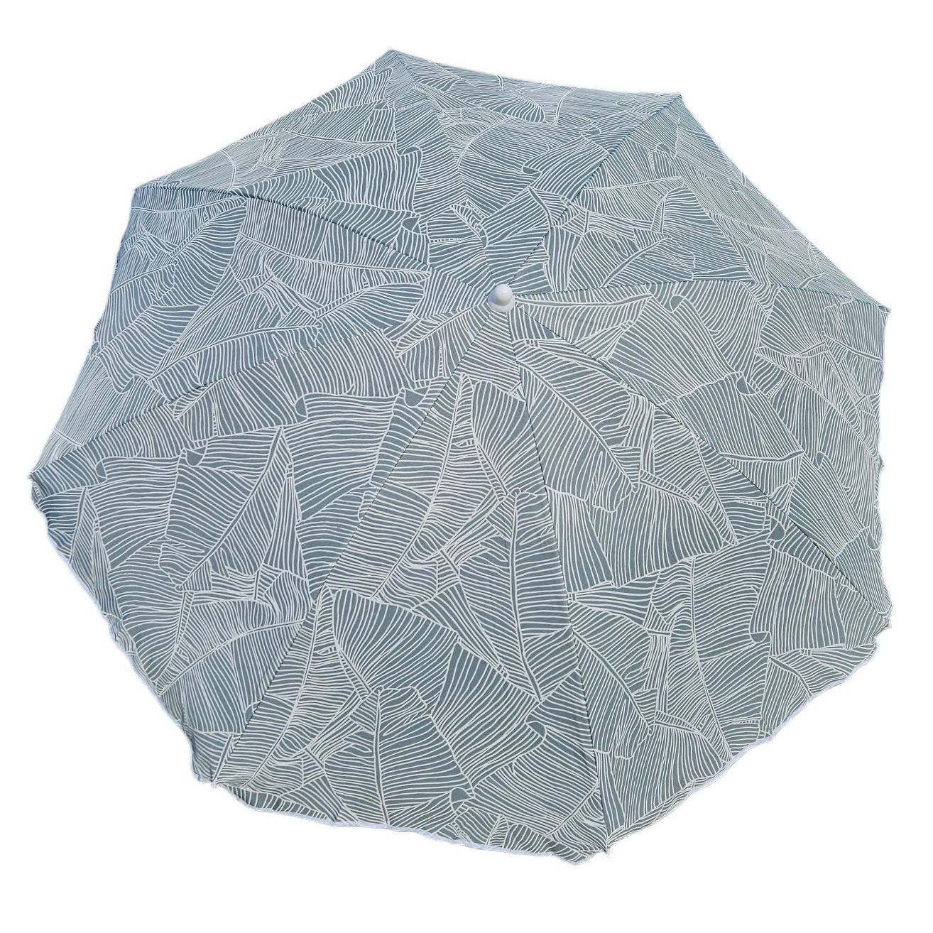 Parasol beach umbrella balcony umbrella green cream brown 160 cm UV protection 30+