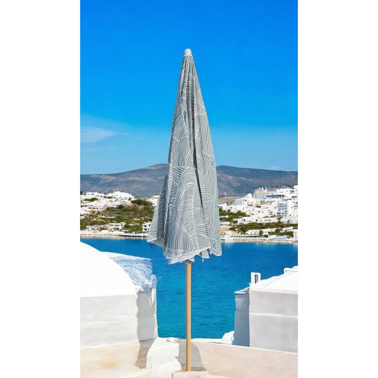 Parasol beach umbrella balcony umbrella green cream brown 160 cm UV protection 30+