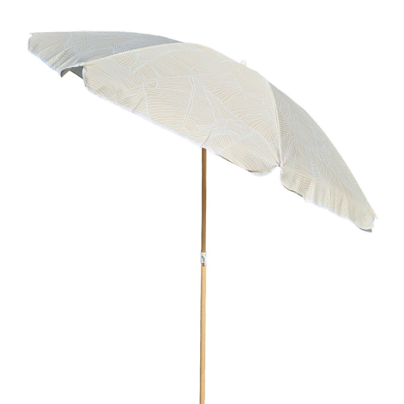 Parasol beach umbrella balcony umbrella green cream brown 160 cm UV protection 30+