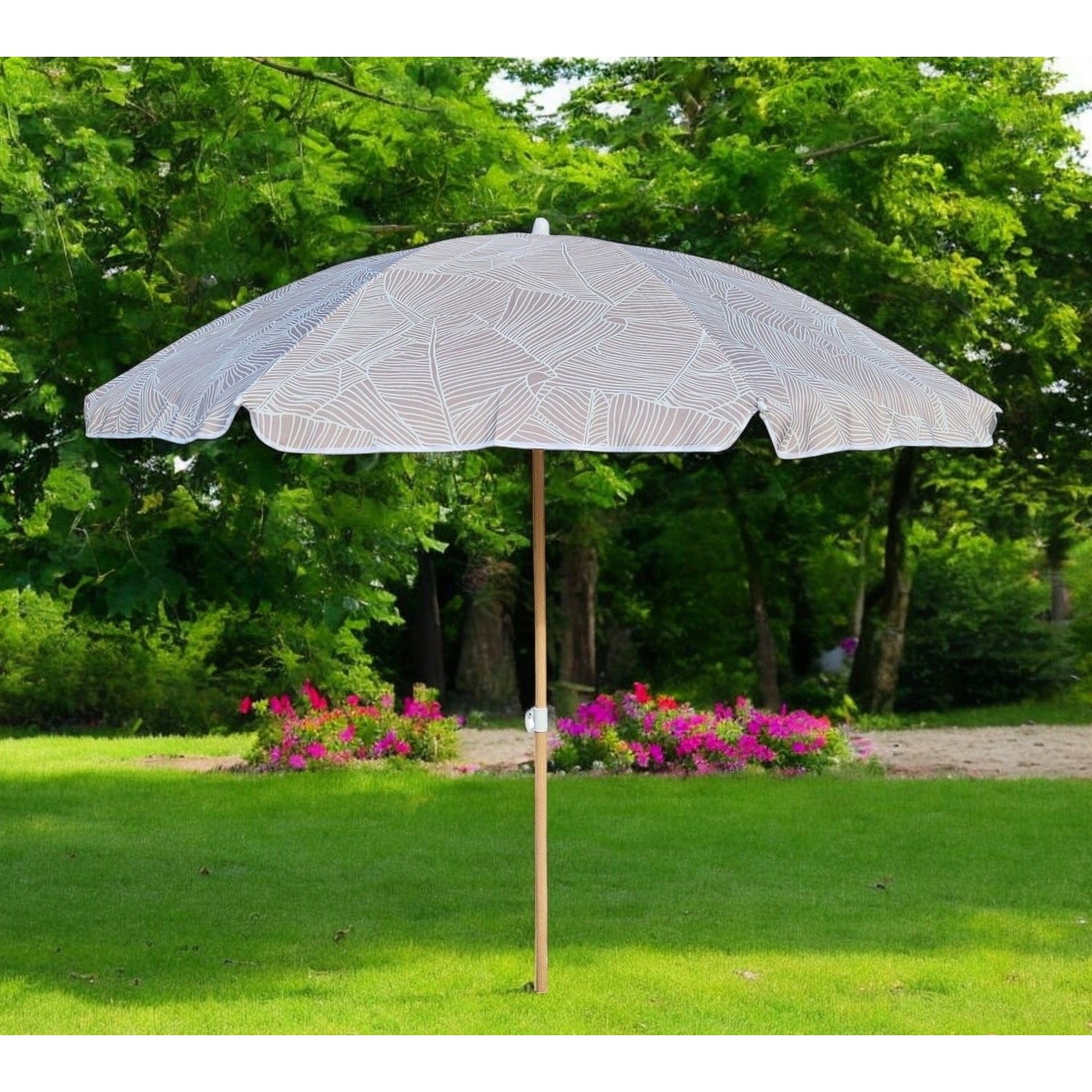 Parasol beach umbrella balcony umbrella green cream brown 160 cm UV protection 30+