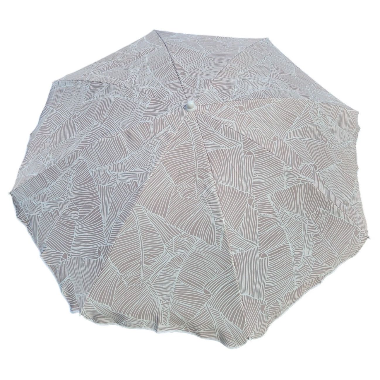 Parasol beach umbrella balcony umbrella green cream brown 160 cm UV protection 30+